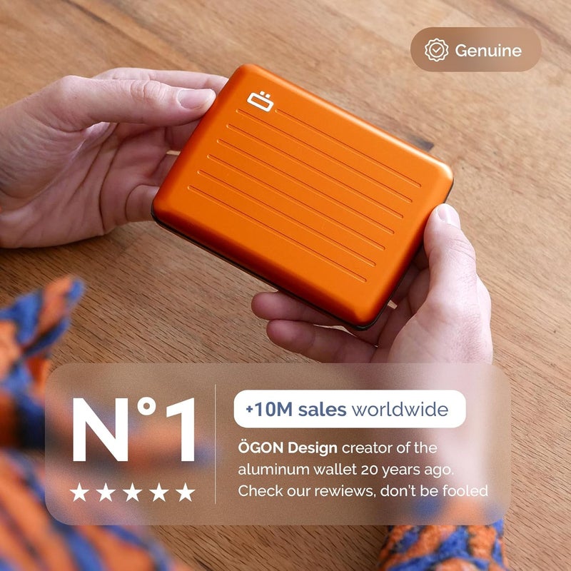 ÖGON -DESIGNS- Aluminum wallet, Large capacity with metal lock, RFID Protection against fraud and demagnetization, Smart Case OSLO Large model - Image 5